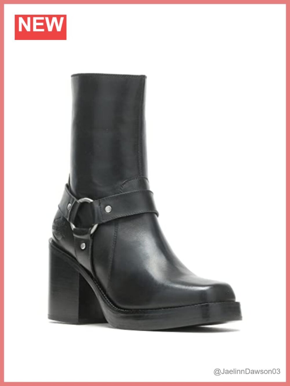 Full Grain Leather Motorcycle Boots Zip-Up Round Toe Ankle Boots